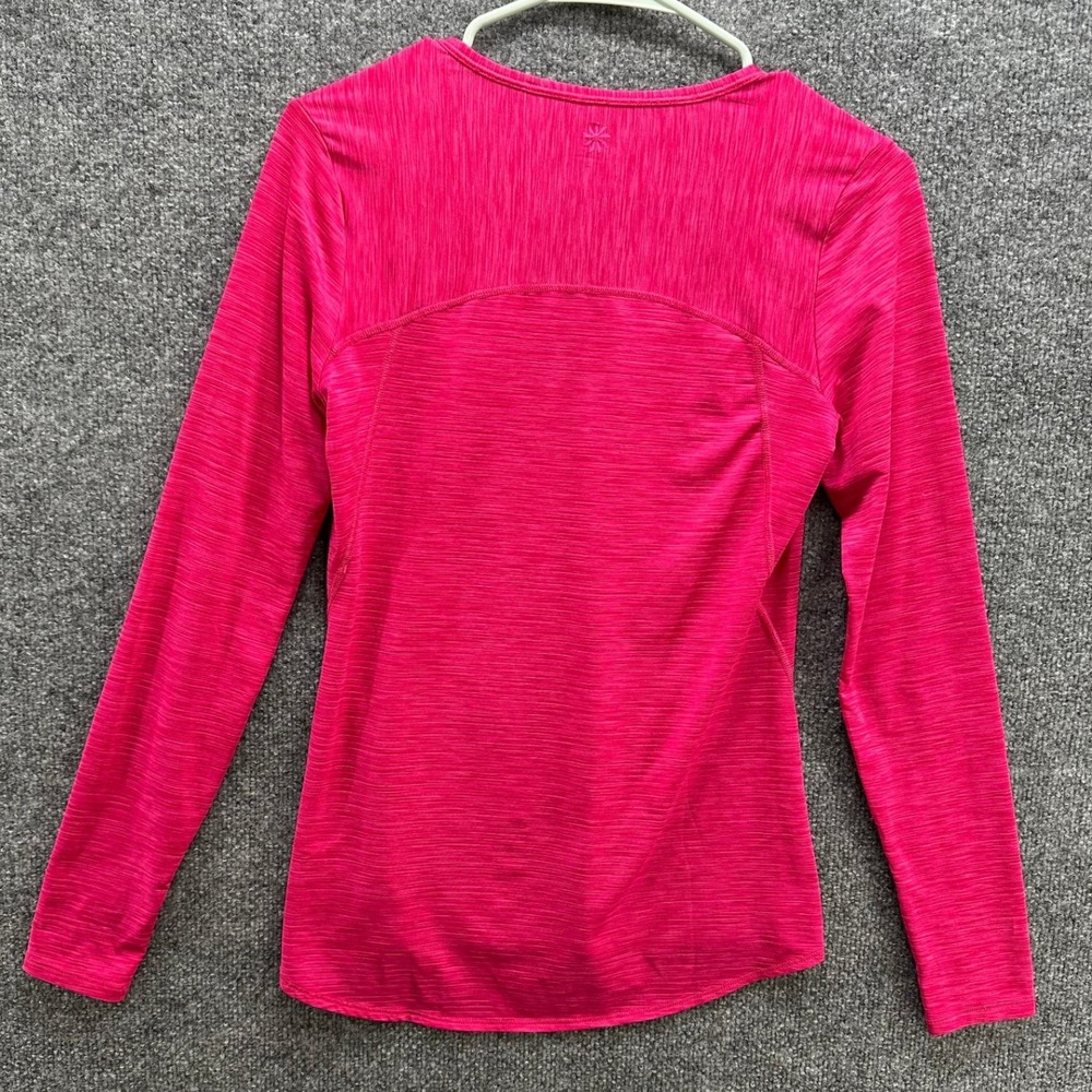 Athleta Womens Pink Space Dye Long Sleeve Scoop Neck Thumbhole Active Top Small - Picture 5 of 10